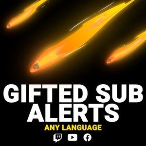 Meteor Gifted Sub Alerts, Comet Fall Impact Fire Subscriber Bomb Overlay for Twitch Streamers & VTubers, Any Language with Sound