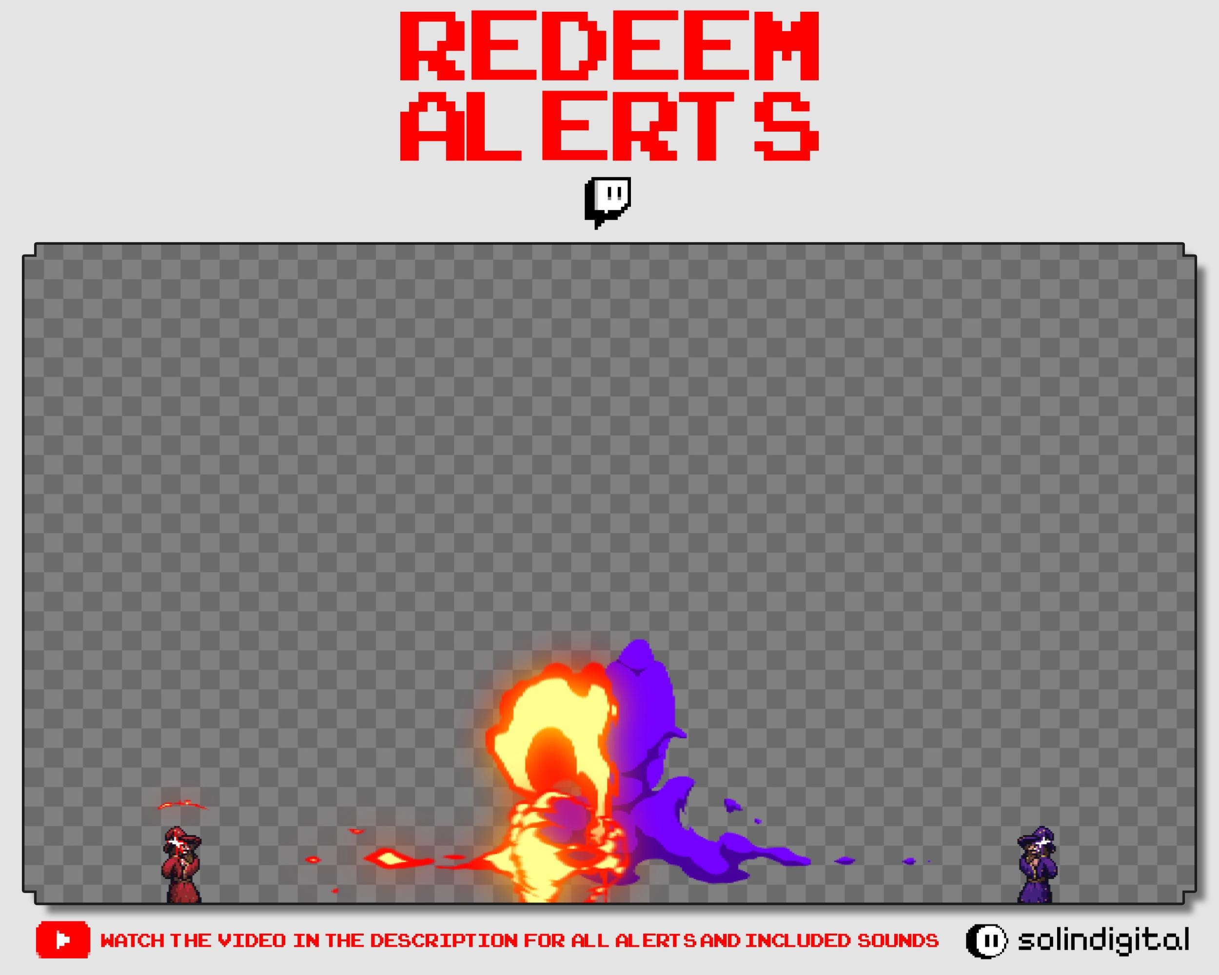 Pixel Fire Wizard Redeem Alerts | Epic Magic Duel Animation | Flame ...