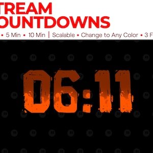 May include: A digital countdown timer with a fiery orange design. The timer displays "06:11".