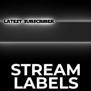 Animated Dark Saber Stream Labels, Twitch Labels, Latest Follower Subscriber Tip Cheer Member, Top Gifter Donation Cheer, Twitch Overlay