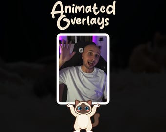 Heavy Lifting Cat Camera Overlay | Animated Webcam Border | Funny Kitty OBS Streamlabs Overlay | Feline Twitch YouTube Kick Camera Frame