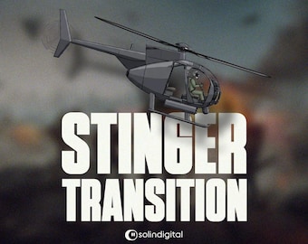 Little Bird Helicopter Stinger Transition | Battleground Rocket Scene Change | Twitch YouTube Kick Overlay | OBS Streamlabs Full HD WebM