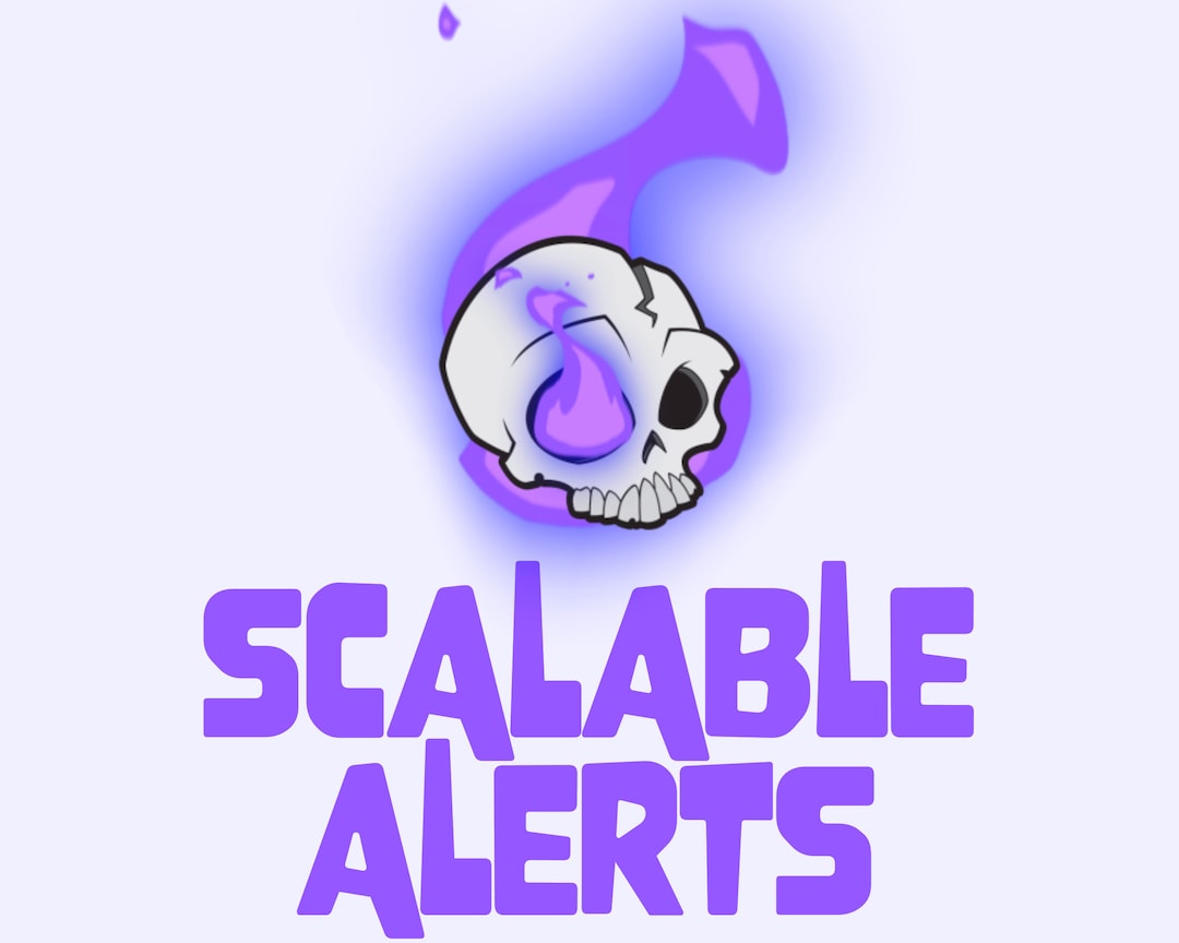 Burning Skull Scalable Alerts for Twitch, Animated Skeleton Halloween ...