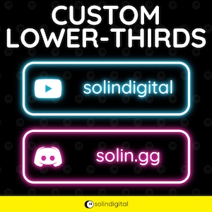 Neon Custom Social Media Lower Thirds for Twitch, YouTube, TikTok, Instagram, Kick, Facebook Streams and Videos, Cute Socials Widget