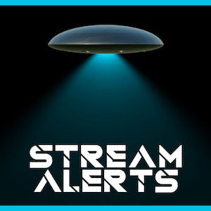 UFO Animated Alerts for Twitch Streams, Spooky Alien Alert Overlay, Follower Subscriber Cheer Gift Raid Donation Member Superchat