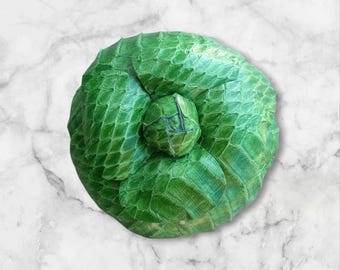 Python Leather Camellia Brooch, Snakeskin Flower Brooch, Flower Brooch, Green Camellia Brooch, Vintage Brooch, Luxury Brooch