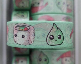 Sushi washi tape 15mm x 10 meters - Sushi lover