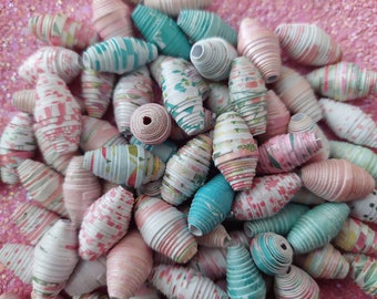 Handmade paper beads jewelry making 20 pcs