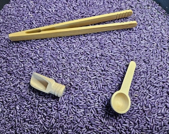 Sensory Bin Filler purple colored rice or chickpeas