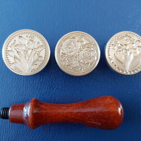 Wax seal stamp flowers