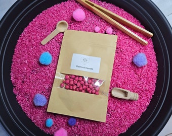 Sensory pink kit and Sensory bin filler rice chickpea set