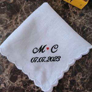 Bridal Shower Gift - Personalized Embroidered Handkerchief
