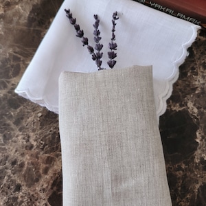 For Your Happy Tears Hankie, Scallop Handkerchief, Bridal Hankie, 11x11'' Size With Embroidery, Personal Logo Embroidered Linen Handkies image 7