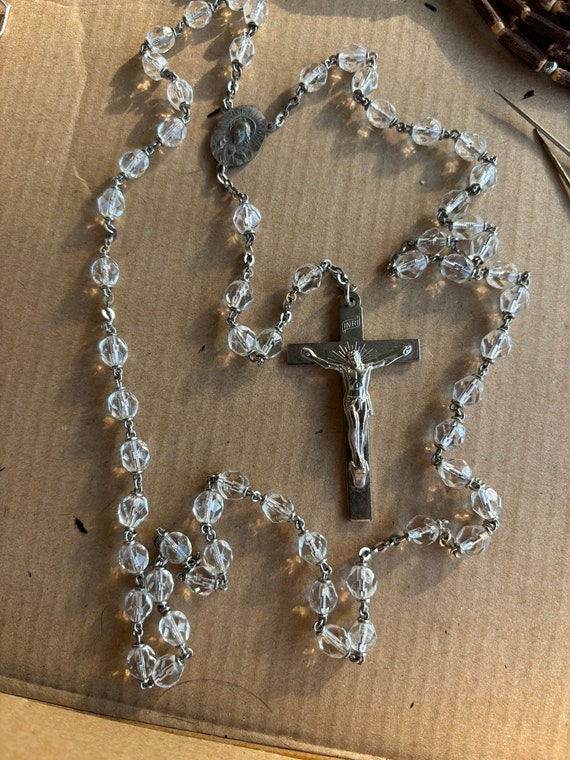 Rosary silver and crystal