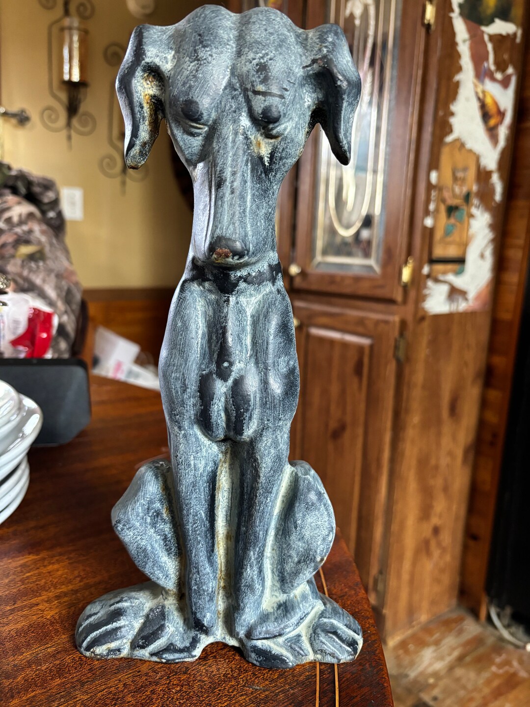 Cast Iron 12 1/4 tall Hound Dog Door Stop Etsy