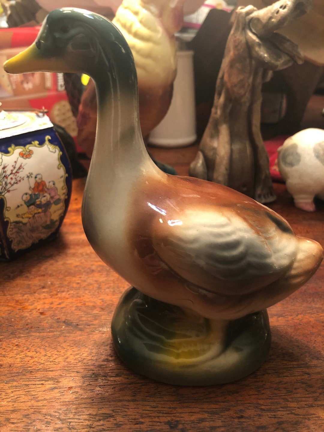 Vintage Retro Ceramic Mallard Duck Figurine Etsy