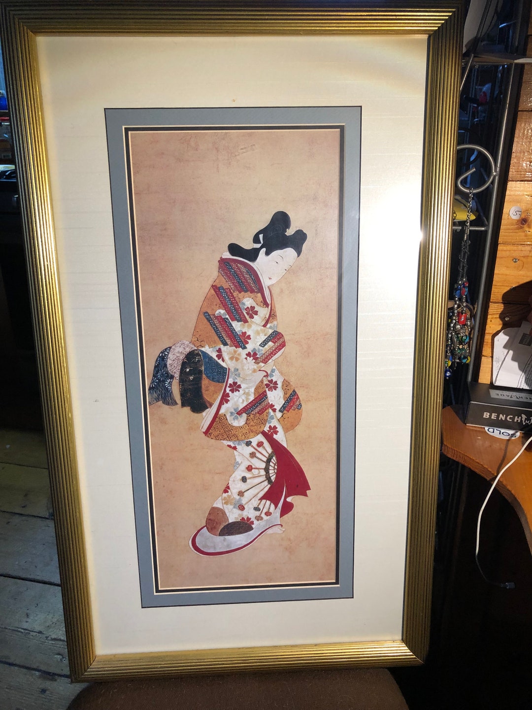 Japanese Geisha Girl Framed Art Print Etsy