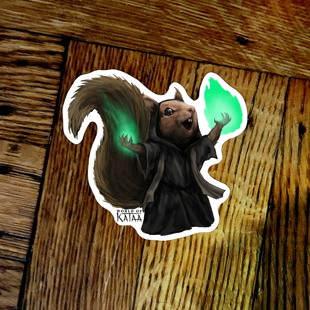 Necromancer Squirrel Vinyl Sticker - Etsy
