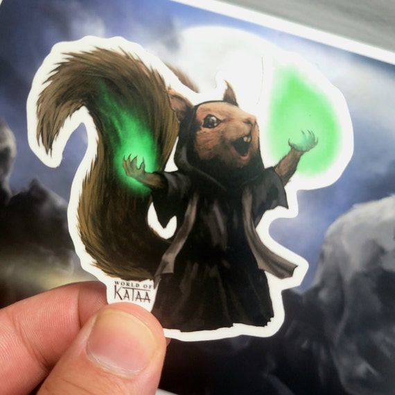 Necromancer Squirrel Vinyl Sticker - Etsy