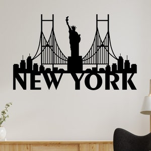 New York dxf, New York Skyline svg, Skyline New York illustrato in vettoriale, Eps, File Png, Taglio laser, Taglio al plasma, Router, Cricut, Metallo
