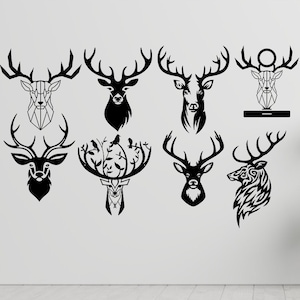 Hirschkopf dxf, Hirsch Wandkunst, Silhouette Hirsch, Dxf, Svg, Eps, Png Dateien, Laser cut, Plasma Cut, Fräser, Cricut, Vektordateien, Metall, Sperrholz