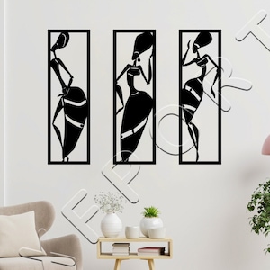 Afro Women dxf, African Girls Svg, African Woman sylwetka dxf, Svg, Eps, pliki PNG, cięcie laserowe, cięcie plazmowe, router, Cricut, pliki wektorowe