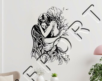Couple Women Tree dxf, Girls Svg, Women Tree silhouette dxf, Svg, Eps, Png files, Laser Cut, Plasma Cut, Router, Cricut, Vector Files, Metal
