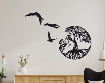 Tree Of Life dxf, Tree of Life Sign with Birds dxf svg, Svg, Eps, Png files, Laser Cut, Plasma Cut, Router, Cricut, Vector Files, Metal