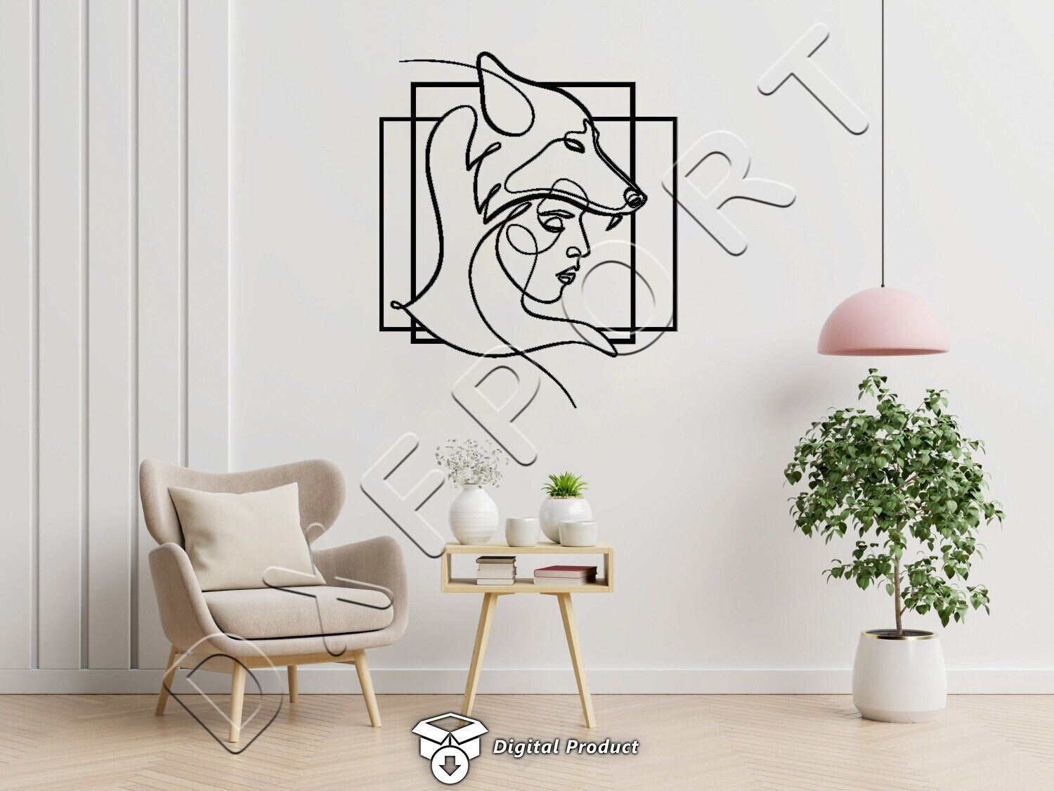 Wolf Girl Dxf, Wolf Fairy Girl SVG, Wolf Woman Svg, Eps, Png files, For Cnc Machine, Laser Cutting, Plasma Cut, Router, Cricut, Vector Files