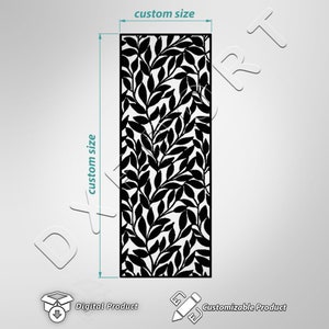 Bladpatroon privacyscherm dxf, decoratief paneel dxf, metalen inzetstukken, svg, eps, png-bestanden, lasergesneden, plasmasnede, router, vectorbestand