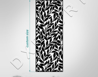 Pantalla de privacidad con patrón de hojas Dxf, panel decorativo dxf, insertos de panel de metal, archivos Svg, Eps, Png, corte láser, corte de plasma, enrutador, archivo vectorial