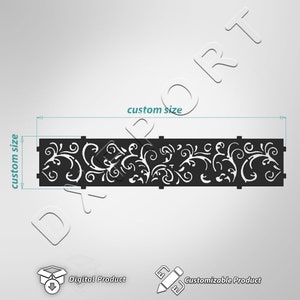 Dekoratives Panel dxf, BlattMuster Privacy Screen Dxf, Metall Panel Inserts, Svg, Eps, Png Dateien, Laser Cut, Plasma Cut, Router, Vektor Datei