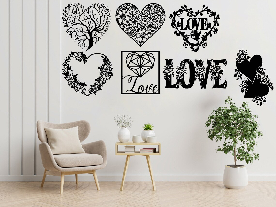 Romantic Vector Dxf Heart Dxf, Love Heart Svg, Valentine Dxf, Love Svg, Love Dxf, Eps, Png ...