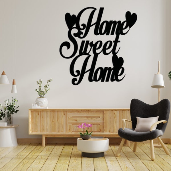 Home sweet home decor dxf file, home svg, livingroom decor dxf, Svg, Eps, Png, Laser Cut, Plasma Cut, Router, Cricut, Vector Files, Metal