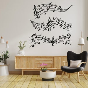Música Dxf, Notas Dxf, Decoración de pared de notas musicales, Dxf, Svg, Eps, Archivos png, Corte láser, Corte de plasma, Enrutador, Cricut, Archivo vectorial, Decoración de sala de música