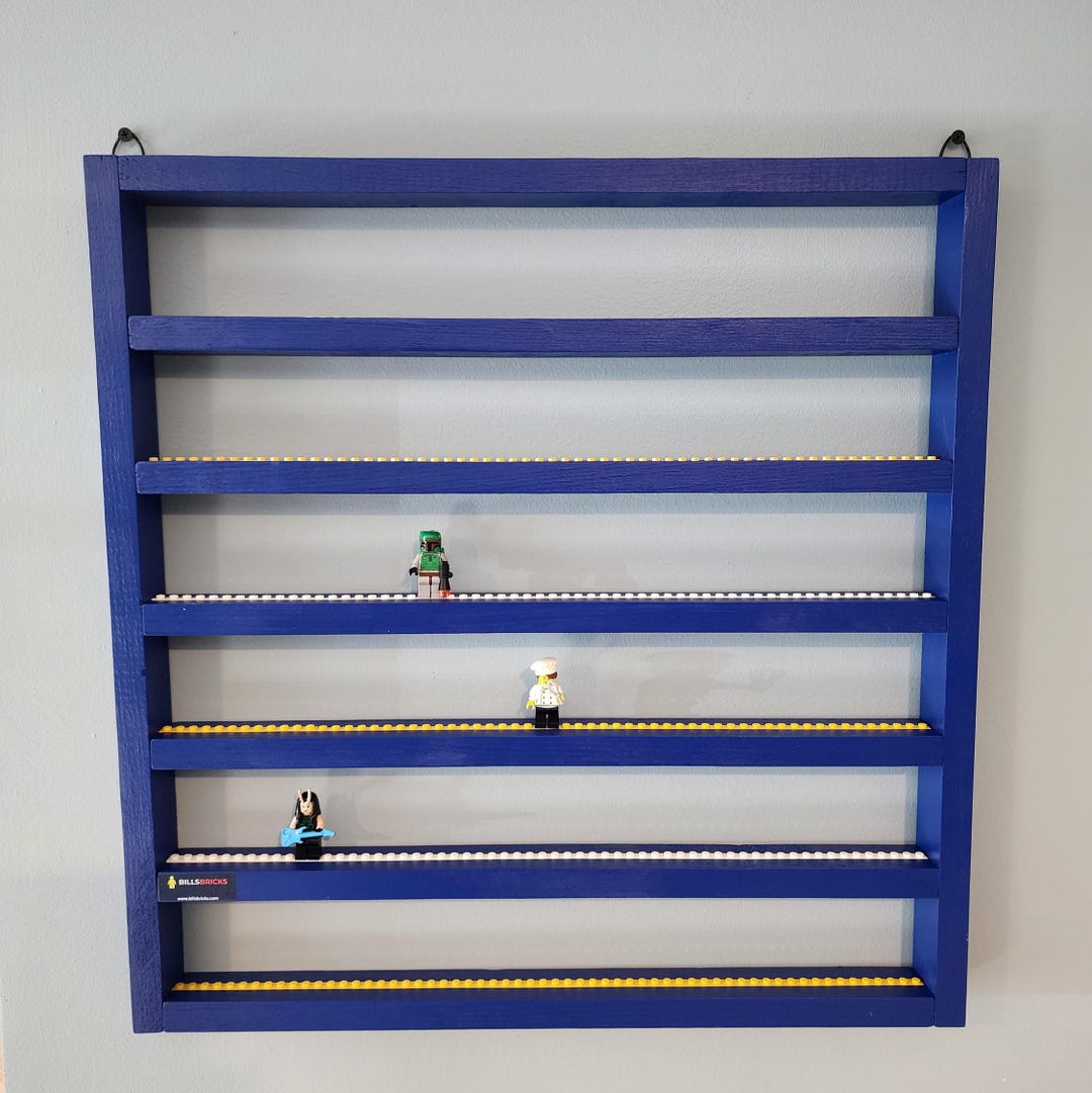 Wall Display Shelf for LEGO Minifigures – Black White Grey or