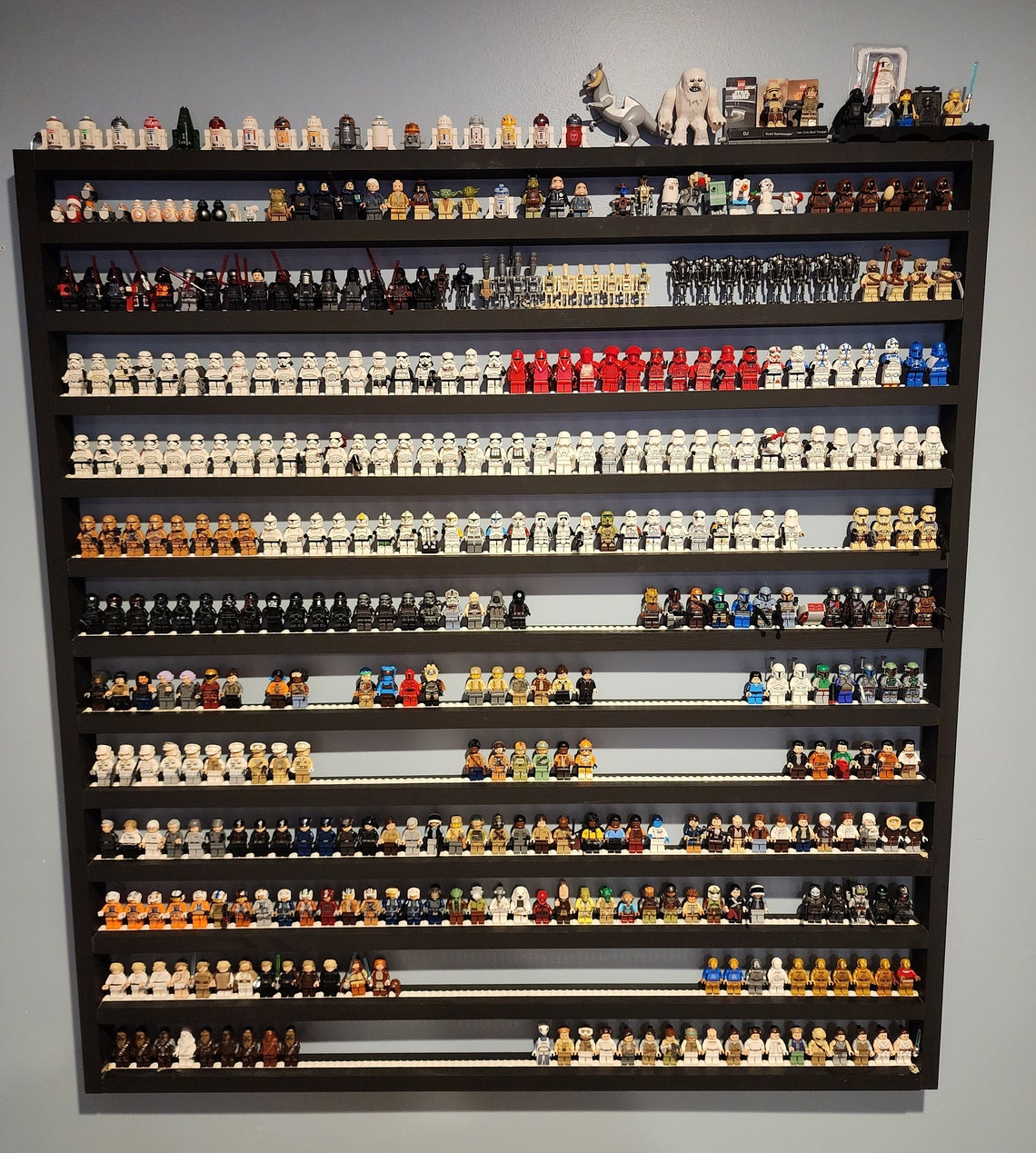 Wall Display Shelf for Lego Minifigures Black White Grey or Etsy