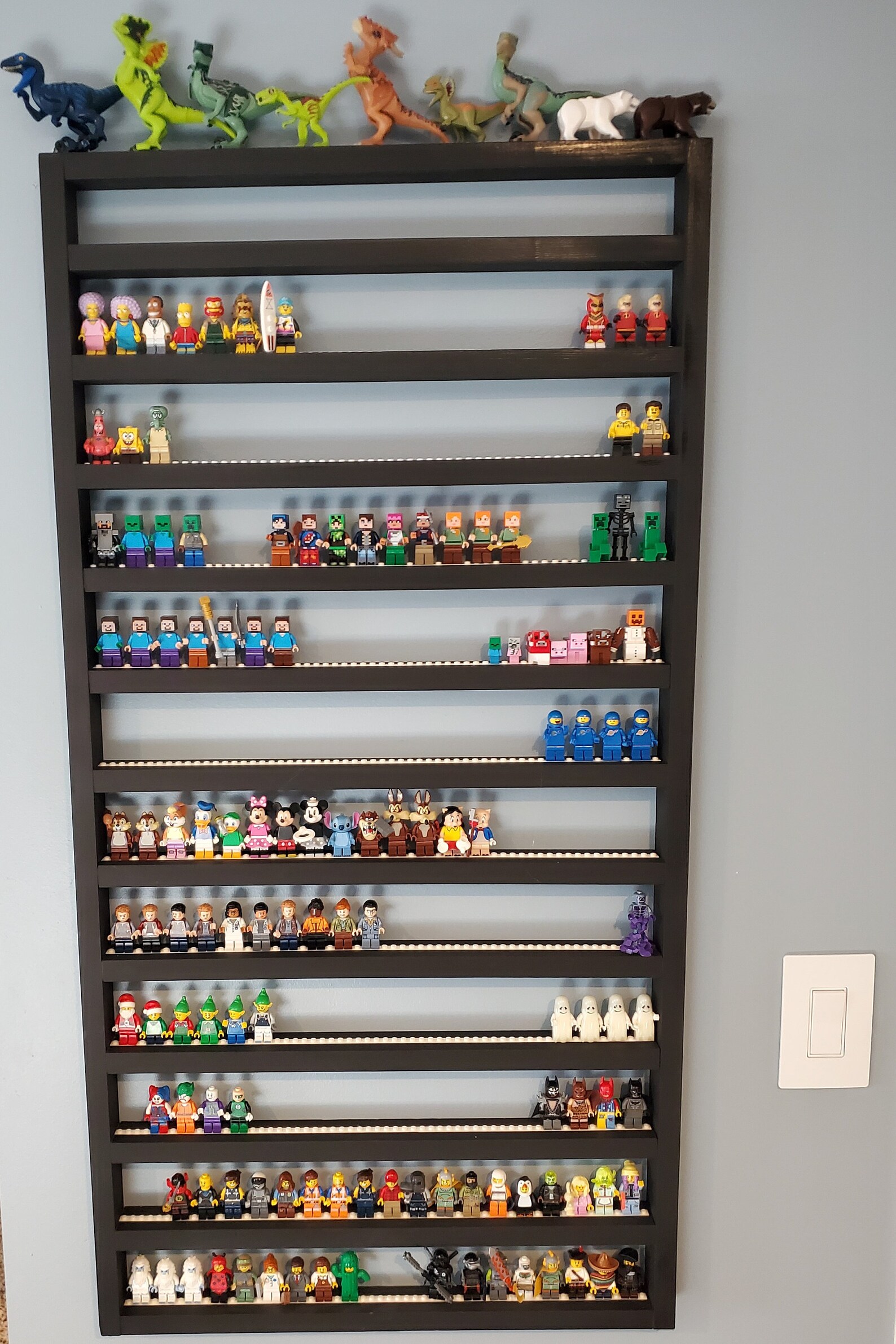 Wall Display Shelf for Lego Minifigures Black White or Etsy