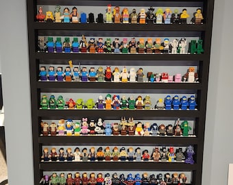 Wall Display Shelf for LEGO Minifigures – Black White Grey or