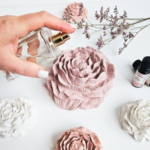 Statement Large Peony Essential Oil Diffuser – Luxury Stone Flower Sculptural Gift