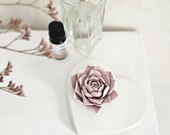 Lotus Essential Oil Diffuser with Heart-Shaped Dish – Floral Home Fragrance Gift
