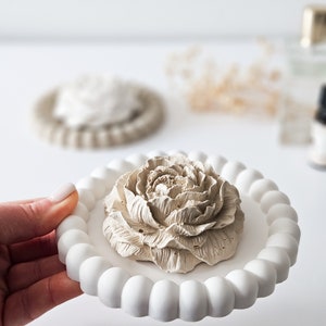 Peony Flower Essential Oil Diffuser with Bubble Dish – Sculptural Home Fragrance Gift