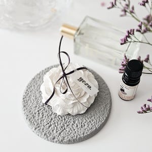 Peony Stone Essential Oil Diffuser with Textured Tray – Stone Fragrance Gift for Her