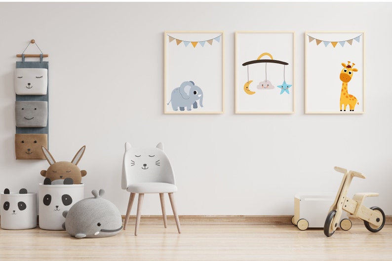 Neutral Nursery Printable - Cute Nursery Wall Art - Nursery Art Set ...