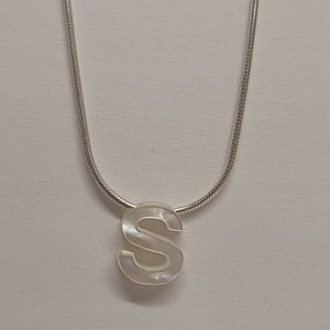 Mother of pearl Initial Necklaces.