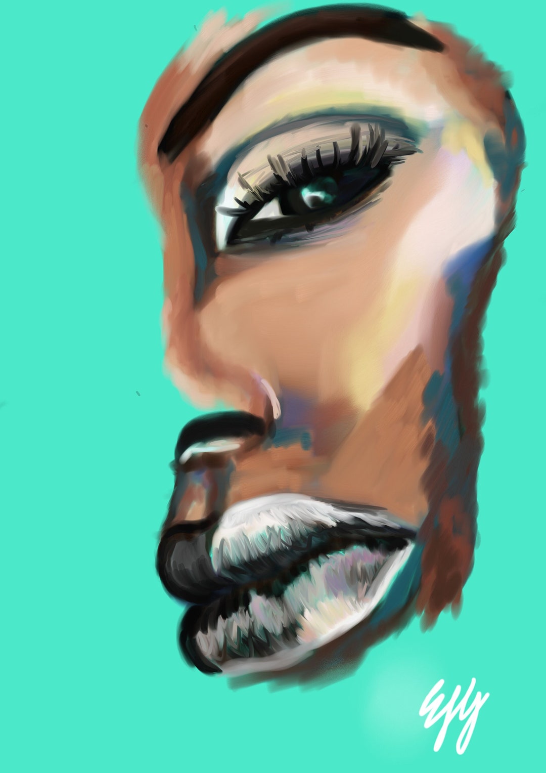 LIMITED EDITION Abstract Portrait Art | Afro Woman Wall Art | Modern ...