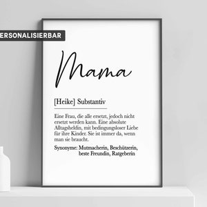 Without frame | Definition MAMA | Poster | personalized picture Mom | Birthday gift | Mother's Day | Gift MAMA | Mom poster |