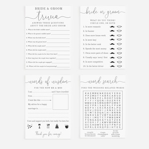 Giochi da tavolo per matrimoni / Intrattenimento per gli ospiti del matrimonio / Giochi per matrimoni / Modello completamente modificabile Download digitale istantaneo