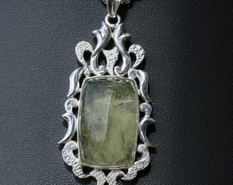 Natural Beryl Jewelry - Elegant Heliodor Silver Pendant Necklace