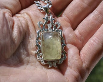 Heliodor Beryl Pendant – Sterling Silver Green Beryl Necklace